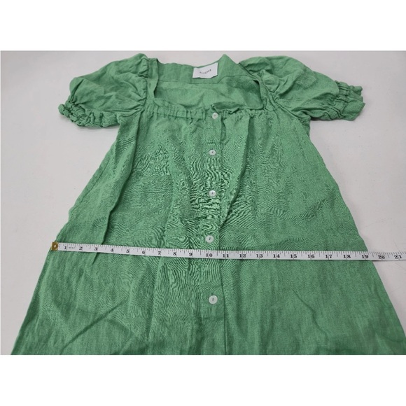 Sleeper Brigitte Button Down Maxi Dress Green 100% Linen Size XS Womens - Picture 7 of 8